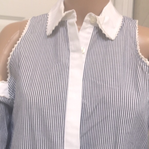 Jonathan Simkhai cold shoulder button down top size S - Picture 3 of 9